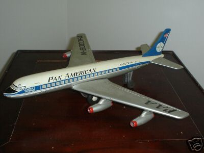 pan am metal toy plane