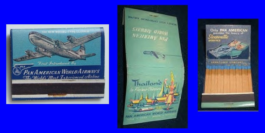 PAN AMERICAN WORLD AIRWAYS HAWAII SLEEPERETTE VINTAGE PROMO MATCHBOOK COVER 